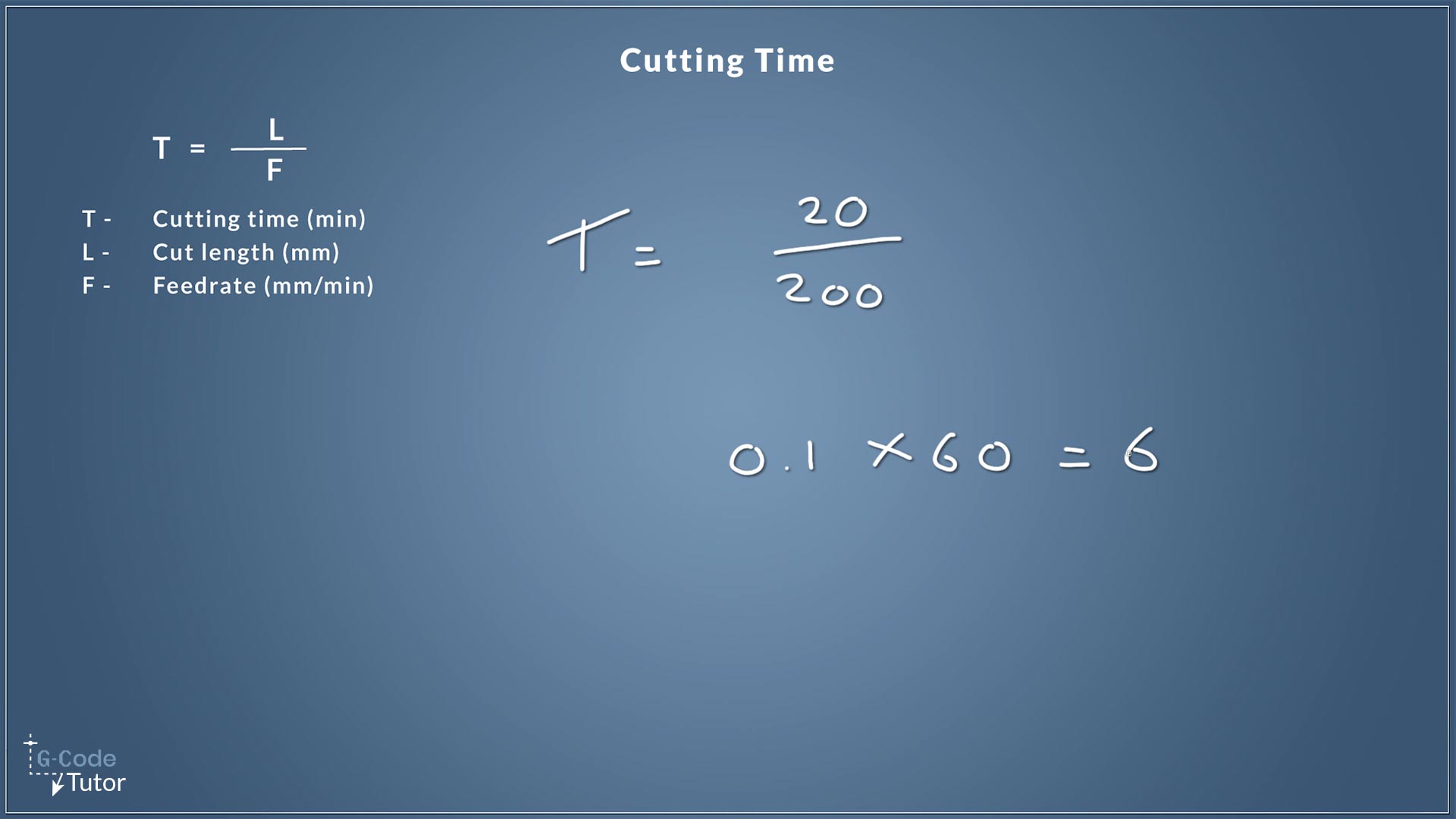 How to calculate cutting times